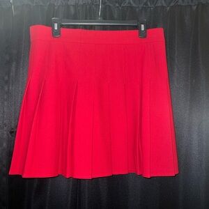 Red Pleated Skirt